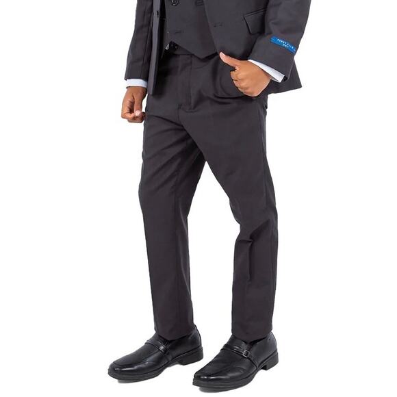 Perry Ellis Boys Dress Pants Straight Leg Dark Grey - Picture 1 of 10